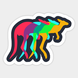 Australian colorful kangaroo Sticker